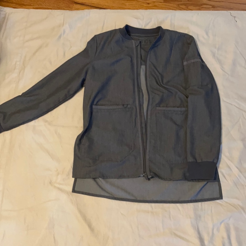 Figs gray scrub jacket size S.